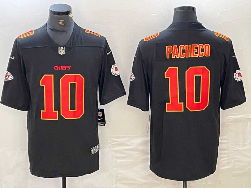 Men%27s Kansas City Chiefs #10 Isiah Pacheco Black Fashion Vapor Limited Stitched Jersey